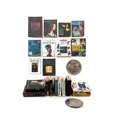 ART HISTORY 10 Pc Miniature Books 1:12 Scale Dollhouse Prop Faux Books