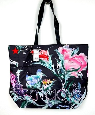 MACY'S ''OCEANCYCLE'' REUSABLE LIGHT SHOPPING/TOTE BAG  - ''SEAFLOWERS''