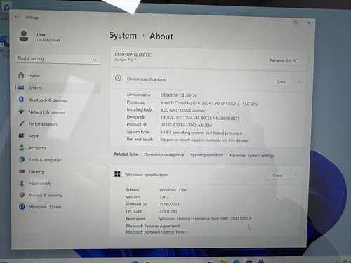Microsoft Surface Pro 7 2-in-1 Touch i5-1035G4 8GB RAM 256GB SSD Windows 11 Pro - Picture 3 of 20