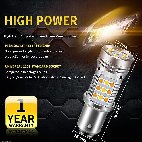 1157 Bombillas Led Sin Errores Canbus Listo Anti Hyper Flash 42LED Incorporadas - Imagen 3 de 7