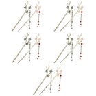  10 PCs Chinesisches Haarspannstäbchen Blumenhaarstangen Quasten Haarstift Hanfu