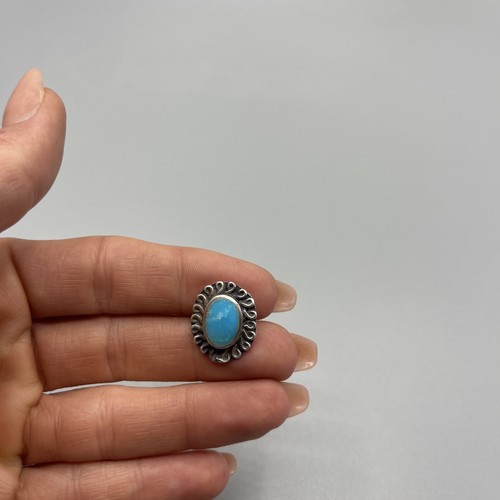Prendedor artesanal vintage de plata de ley del suroeste turquesa - Imagen 2 de 17