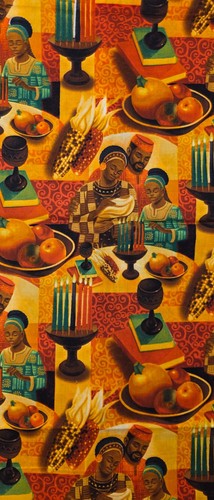1 3/4 Yards Kwanzaa Reflections Cotton Fabric by Keith Mallet Rare - Picture 12 of 12