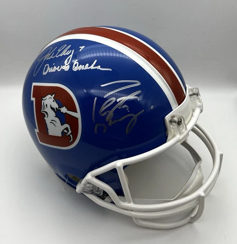 Peyton Manning John Elway Autographed Broncos Proline Helmet Fanatics Beckett