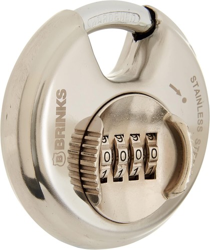 BRINKS Heavy Duty Combination Padlock 80mm Chrome Plated Lock Hardened Steel - Picture 3 of 10