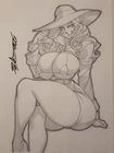 CARMEN SANDIEGO PC Cartoon Cute Girl Original Sketch Pinup - DaiKon Art