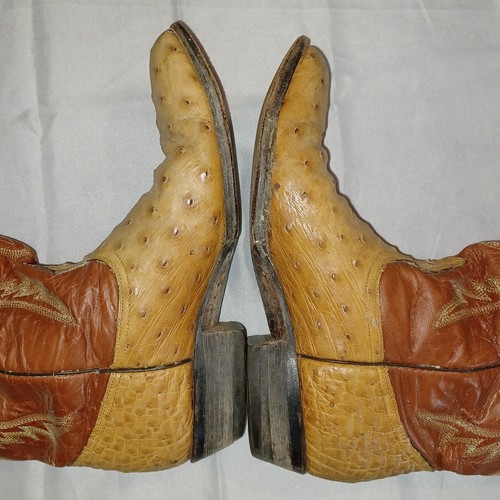 Ostrich Boots Full Quill Unknown Brand Size Vtg 70s Smokers Estate Need Cleaned - Picture 10 of 14
