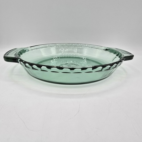 Anchor Hocking Green 9" Inch Scalloped Pie Plate Bakeware 1 Qt 1 Liter - Picture 2 of 4