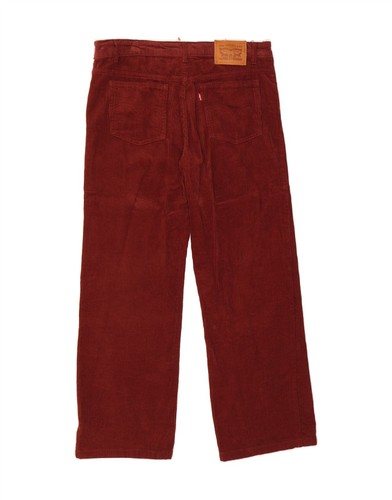 LEVI'S Girls Baggy Corduroy Trousers 15-16 Years W32 L26 Burgundy AN11 - Afbeelding 2 van 3