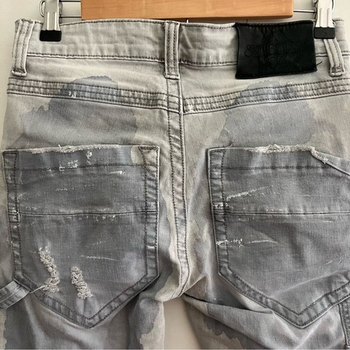 Smuggler’s Moon Mens Camouflage Camo Denim Jeans Whitewashed Cargo Stretch 28/31 - Picture 10 of 14