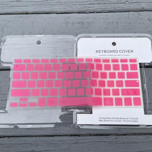 HOT PINK SILICONE KEYBOARD COVER SKIN PROTECTOR MacBook AIR / PRO 13 / 15 INCH - Picture 9 of 9