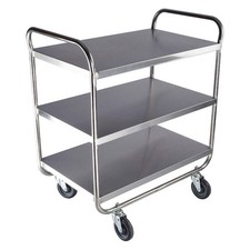 GRAINGER APPROVED 60EF11 Utility Cart,Assembled,SS,Silver 60EF11