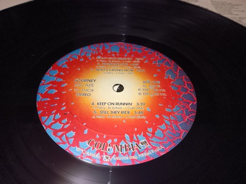 Journey Escape 1st Press Terre Haute Hype Sticker On Shrink Columbia TC 37408 LP - Picture 3 of 12