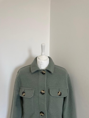 Fat Face Jacket Womens Size UK 8 Sage Green Button Up Long Sleeve Shacket - Picture 3 of 15