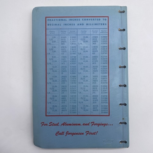 Vtg 1968 Steel Aluminum Stock List And Reference Book by Jorgensen Parts Catalog - Picture 2 of 4