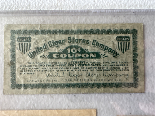 Vintage Lot von 4 frühen 1900er Zigarrenläden Company of America Zigarren Gutschein Anzeige - Bild 8 von 10