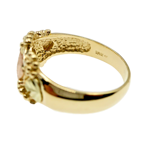 10k Tri-Colored Black Hills Gold Grape Leaves Band Ring Size 9 - Made in the USA - Picture 5 of 6