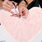  Flauschiges Kissen für Tischfotografie, herzförmiger, flauschiger Teppich,