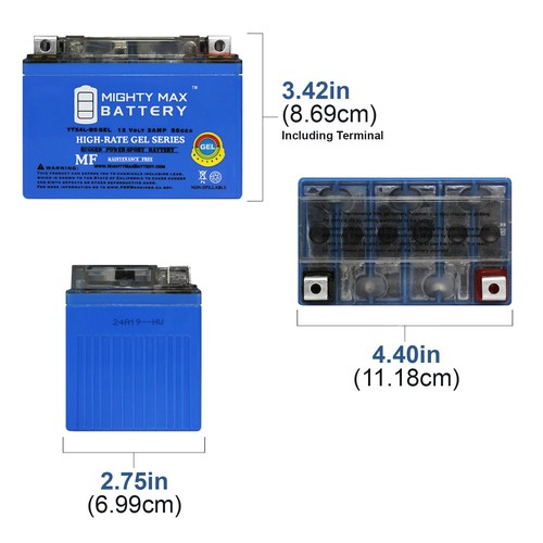 Mighty Max YTX4L-BSGEL GEL Battery Replaces CBR600F4i, 600RR, CBR600RR - 10 Pack - Picture 2 of 6