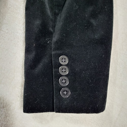 Lauren Ralph Lauren Jacket Womens 16 Black Velvet Button Up Classic - Picture 11 of 15