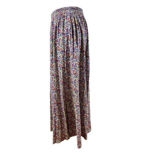Vtg 90s Carole Little Ditsy Floral Maxi Skirt Sz L Pockets Cotton Cottagecore - Picture 4 of 16
