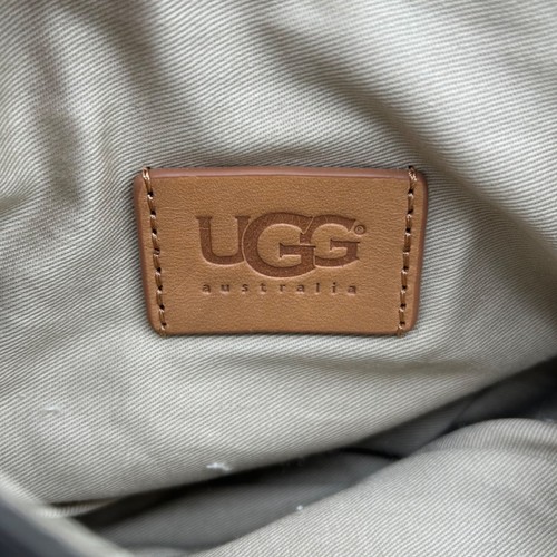 UGG Dark Olive Gray Leather Crossbody Shoulder Bag Classic Fall Women's - Picture 5 of 5