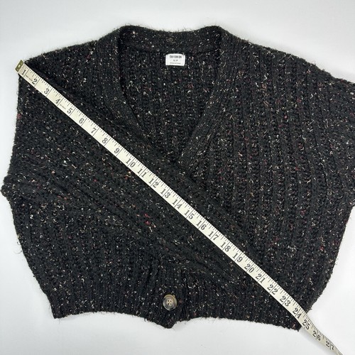 Cotton On Damen Schwarz Fleck V-Ausschnitt Crop Cardigan Knopfleiste Pullover S/C46 - Bild 10 von 11