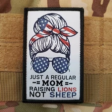 JUST A REGULAR MOM Sarcastic Fun Tactical Morale Patch Hook and Loop
