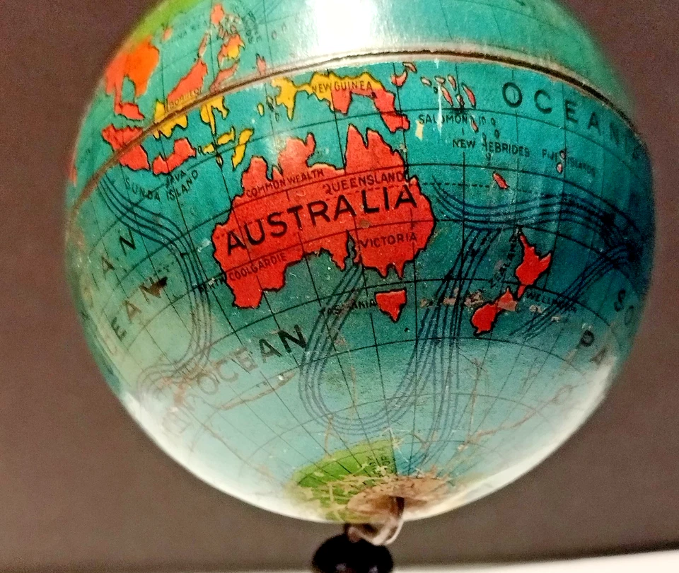 Globo publicitário antigo de placa de lata eduardiana para chá de Lyon’s. - Imagem 4 de 4