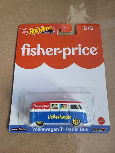 Autobús panel Hot Wheels Premium Volkswagen T1 5/5 Fisher Price 1:64 pilotos reales - Imagen 1 de 2