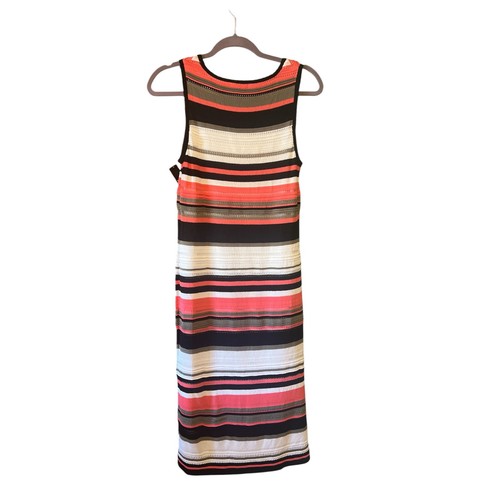 New York & Company Stripe Crochet Midi Dress - Size Medium - Picture 2 of 4