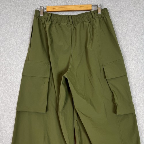 Calia Size Medium Green High Rise Cargo Pocket High Waisted Parachute Pants - Picture 7 of 10