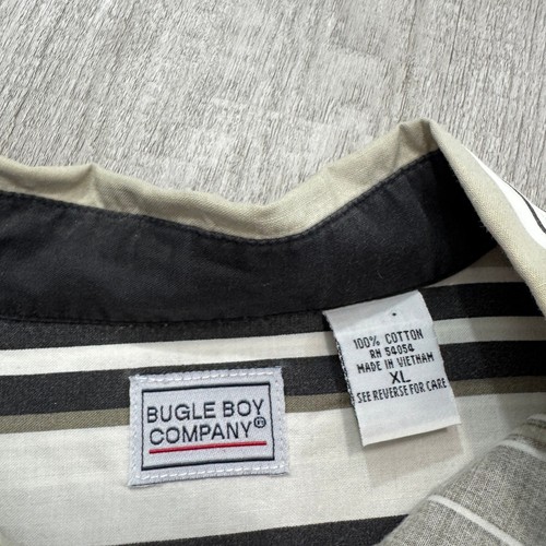 Vintage Bugle Boy Company Shirt Men's Extra Large XL 90s Vertical Striped Biggie - Picture 4 of 7