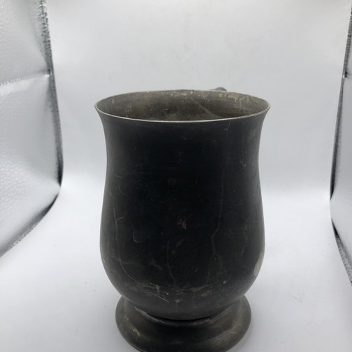 Taza jarra de peltre de metal vintage taza mango de desplazamiento pesado. Sin marca. - Imagen 5 de 7