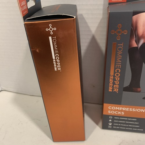 4 Paia Calze a Compressione Tommie Copper Sport Nere Taglia Large/XL 4 Paia NUOVE - Foto 4 di 4
