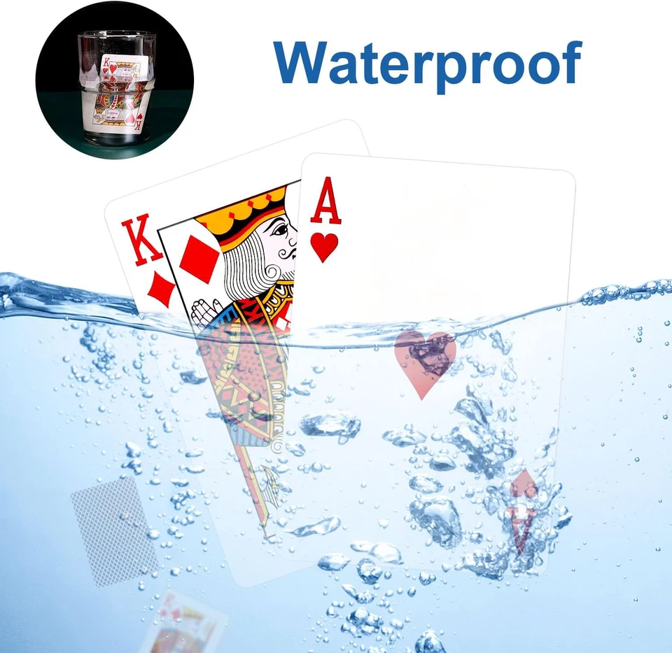 Carte Da Gioco in Plastica, Carte Da Poker Impermeabilii, Giochi Di Carte per Ca - Immagine 4 di 4