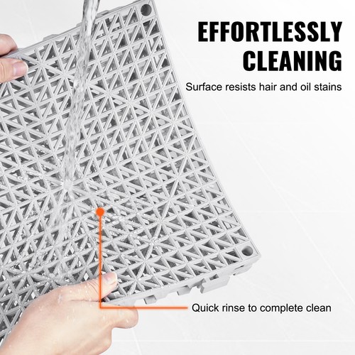 Interlocking Drainage Floor Mat 12" x 12" PVC Non-Slip Floor Tiles 50 Pack - Picture 5 of 12