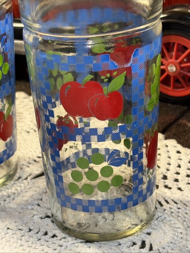 Vintage Anchor Hocking Glass Jar Flip Top Lid W/Handle 1/2 Gallon With 4 Glasses - Picture 9 of 12