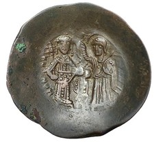 1143-1180AD Manuel I Comnenus Aspron Trachy Virgin Mary Byzantine Empire VF