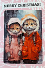 Christmas funny card - cats in winter hoodies           #CH180