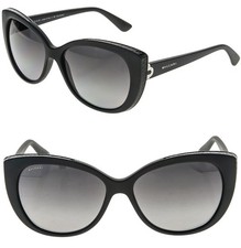 BVLGARI BV8157BQ 8157 LOGO Matte Black Snake Leather POLARIZED Crystal Sunglass