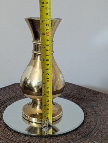 Antike Messing schwere Kirche religiöse Vase Vintage   - Bild 11 von 13