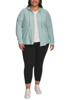 Calvin Klein Felpa con Cappuccio e Zip con Maniche Increspate, XS-4 Livello Mare 2X - Foto 4 di 5