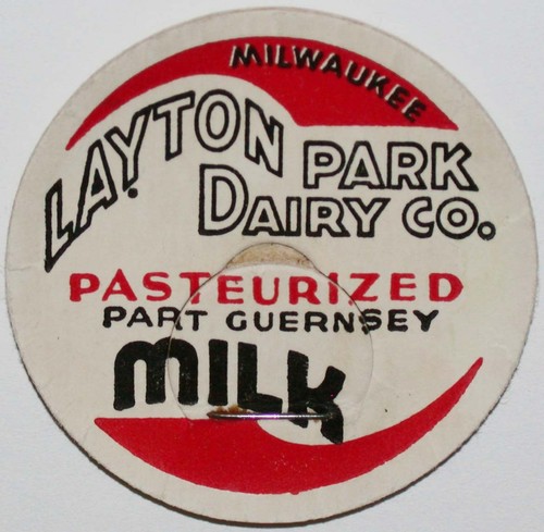 Vintage milk bottle cap LAYTON PARK DAIRY CO Part Guernsey Milwaukee Wisconsin - Picture 2 of 3
