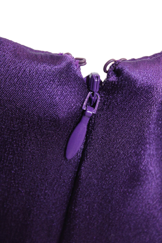 Aeffe Womens Lace Texture Trim One Shoulder Leg Slit Maxi Dress Purple Size 10 - Picture 4 of 5