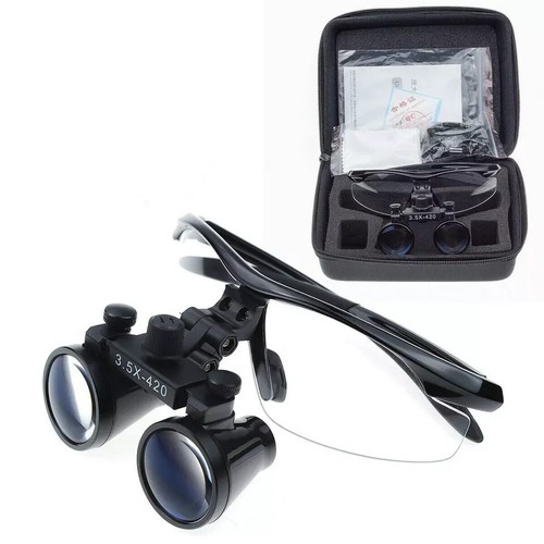 Dental Surgical 3.5X-420mm Binocular Loupes Magnifier Optical Lens Glasses Black - Picture 8 of 8