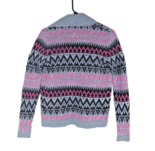 CAT & JACK Girls Size XL 14/16 Open Front Cardigan Sweater Pink Gray Black - Picture 2 of 3