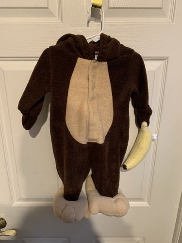 Old Navy Plush Monkey With Banana Costume Infant Baby Size 3-6 Months One Piece - Picture 10 of 12