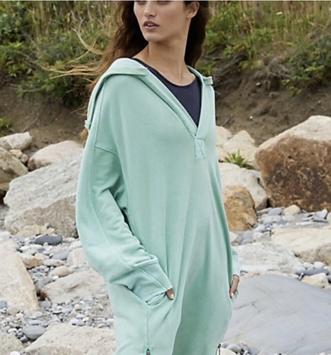 Free People Movement Spur Of The Moment Sudadera con Capucha Cremallera Verde Aguamarina M NUEVA - Imagen 4 de 6
