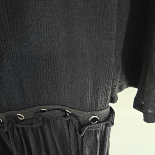 Rebecca Minkoff Black Gauze Helen Mini Dress w/ Bell Sleeves Women's Size XS NEW - Picture 4 of 9